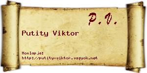 Putity Viktor névjegykártya